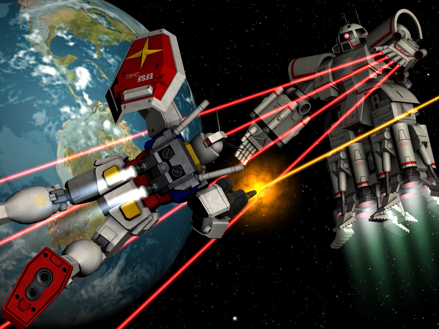 RX-78 versus Psychom Zaku